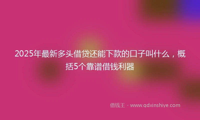 2025年最新多头借贷还能下款的口子叫什么，概括5个靠谱借钱利器