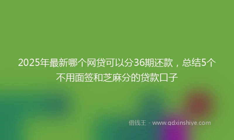 2025年最新哪个网贷可以分36期还款，总结5个不用面签和芝麻分的贷款口子