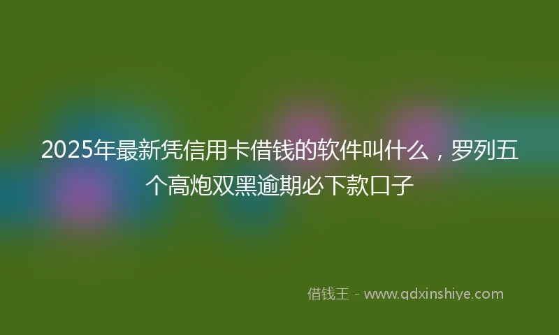 2025年最新凭信用卡借钱的软件叫什么，罗列五个高炮双黑逾期必下款口子