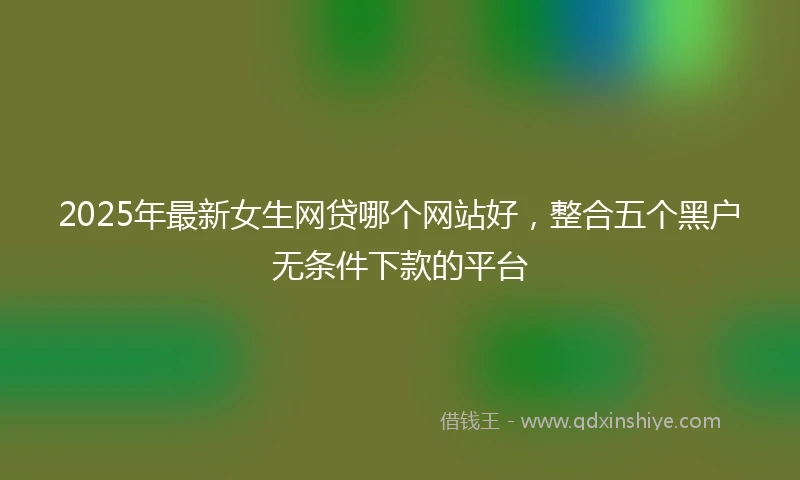 2025年最新女生网贷哪个网站好，整合五个黑户无条件下款的平台
