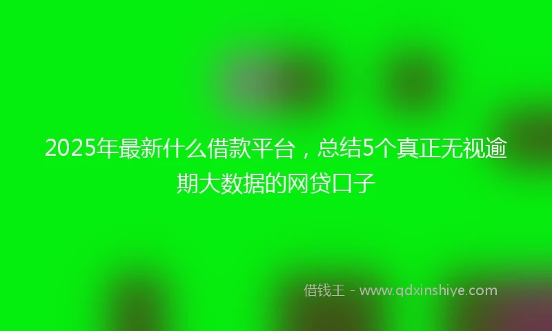 2025年最新什么借款平台，总结5个真正无视逾期大数据的网贷口子