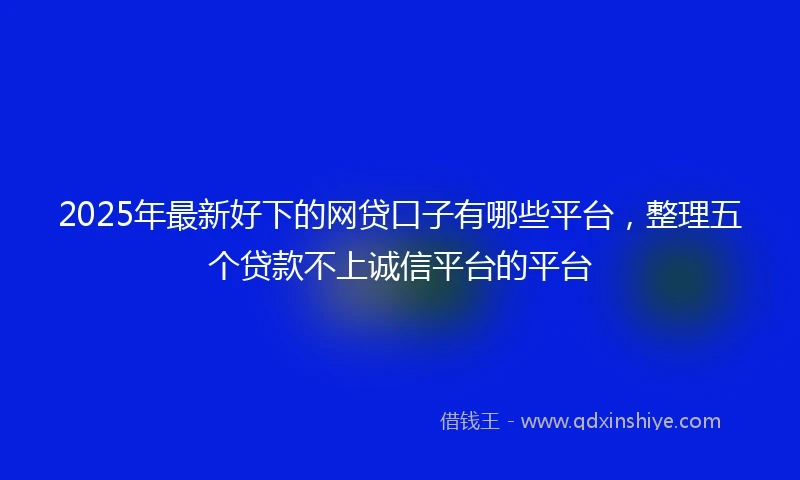 2025年最新好下的网贷口子有哪些平台，整理五个贷款不上诚信平台的平台