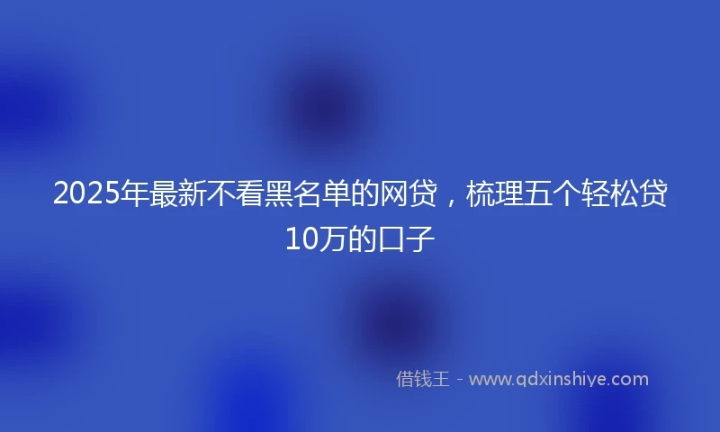 2025年最新不看黑名单的网贷，梳理五个轻松贷10万的口子