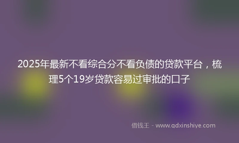 2025年最新不看综合分不看负债的贷款平台，梳理5个19岁贷款容易过审批的口子