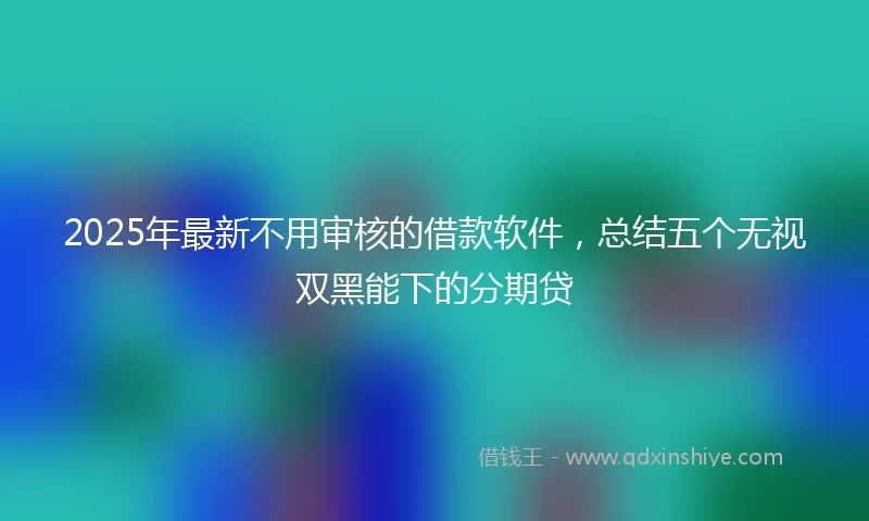 2025年最新不用审核的借款软件，总结五个无视双黑能下的分期贷