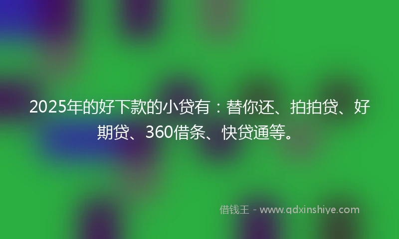 2025年的好下款的小贷有：替你还、拍拍贷、好期贷、360借条、快贷通等。