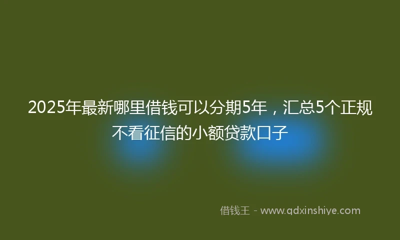 2025年最新哪里借钱可以分期5年，汇总5个正规不看征信的小额贷款口子