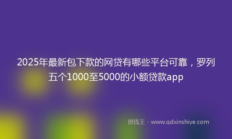 2025年最新包下款的网贷有哪些平台可靠，罗列五个1000至5000的小额贷款app