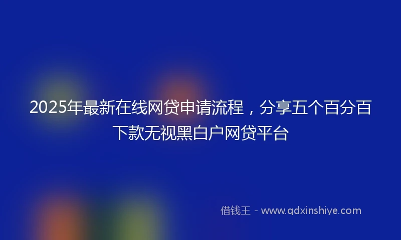 2025年最新在线网贷申请流程,分享五个百分百下款无视黑白户网贷平台