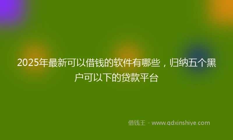 2025年最新可以借钱的软件有哪些，归纳五个黑户可以下的贷款平台