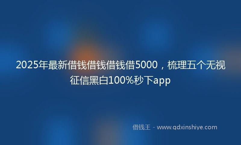 2025年最新借钱借钱借钱借5000，梳理五个无视征信黑白100%秒下app