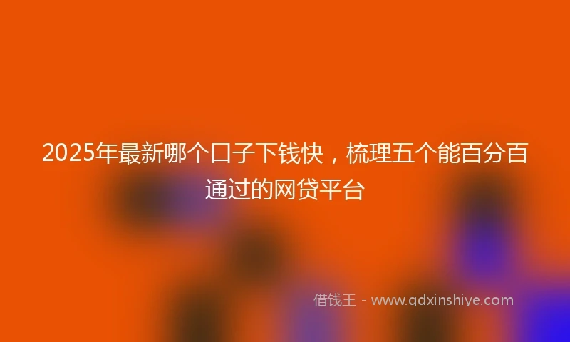 2025年最新哪个口子下钱快，梳理五个能百分百通过的网贷平台