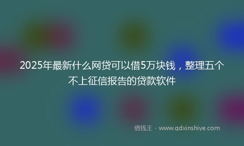 2025年最新什么网贷可以借5万块钱，整理五个不上征信报告的贷款软件