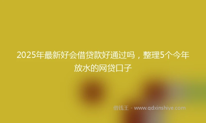 2025年最新好会借贷款好通过吗，整理5个今年放水的网贷口子