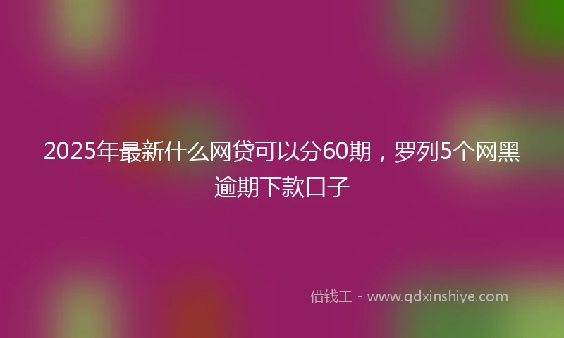 2025年最新什么网贷可以分60期，罗列5个网黑逾期下款口子