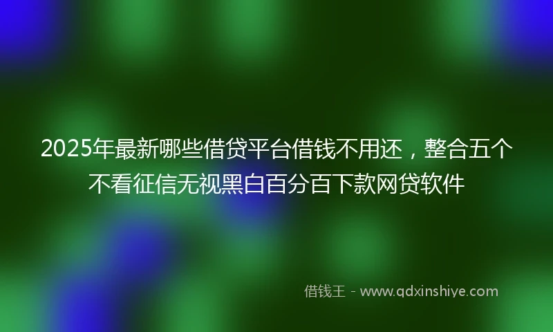 2025年最新哪些借贷平台借钱不用还，整合五个不看征信无视黑白百分百下款网贷软件