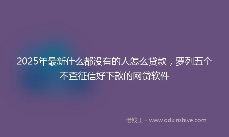2025年最新什么都没有的人怎么贷款，罗列五个不查征信好下款的网贷软件