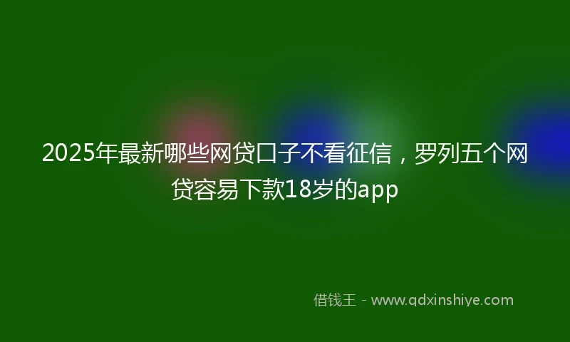 2025年最新哪些网贷口子不看征信，罗列五个网贷容易下款18岁的app
