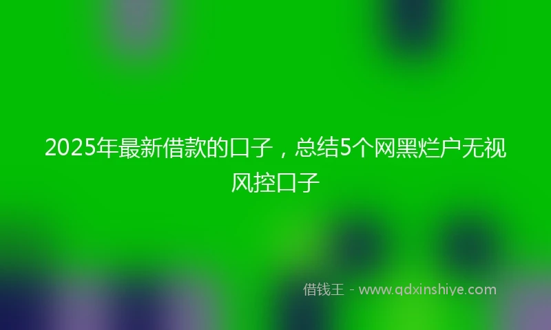 2025年最新借款的口子，总结5个网黑烂户无视风控口子