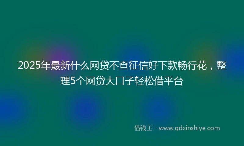 2025年最新什么网贷不查征信好下款畅行花，整理5个网贷大口子轻松借平台