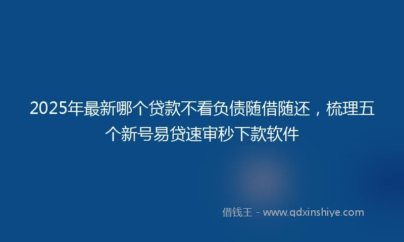 2025年最新哪个贷款不看负债随借随还，梳理五个新号易贷速审秒下款软件