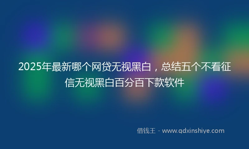 2025年最新哪个网贷无视黑白，总结五个不看征信无视黑白百分百下款软件