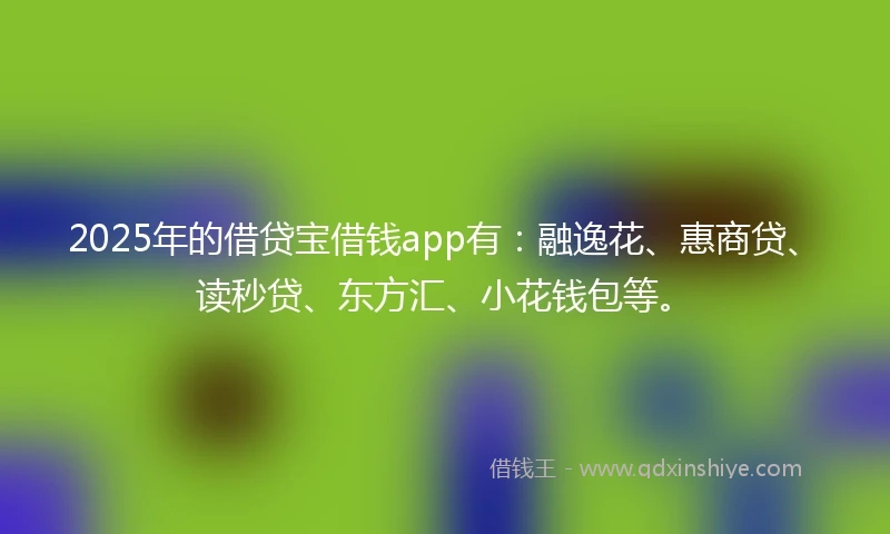 2025年的借贷宝借钱app有：融逸花、惠商贷、读秒贷、东方汇、小花钱包等。