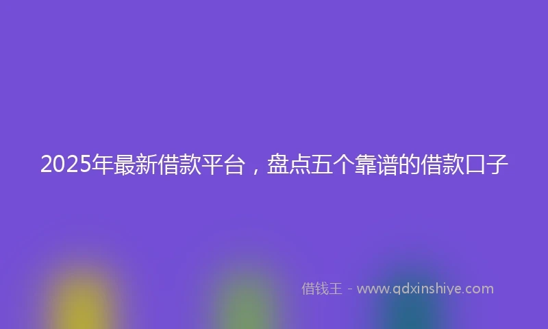 2025年最新借款平台，盘点五个靠谱的借款口子