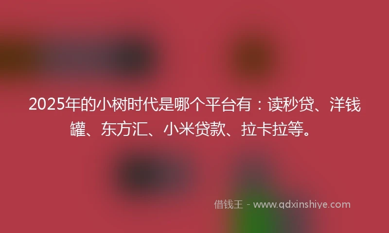 2025年的小树时代是哪个平台有：读秒贷、洋钱罐、东方汇、小米贷款、拉卡拉等。