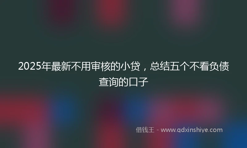 2025年最新不用审核的小贷，总结五个不看负债查询的口子