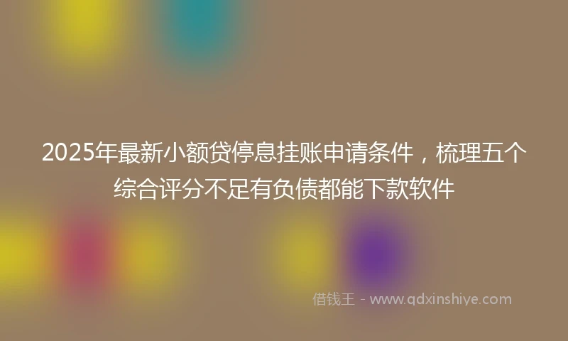 2025年最新小额贷停息挂账申请条件，梳理五个综合评分不足有负债都能下款软件