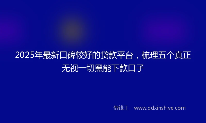 2025年最新口碑较好的贷款平台，梳理五个真正无视一切黑能下款口子