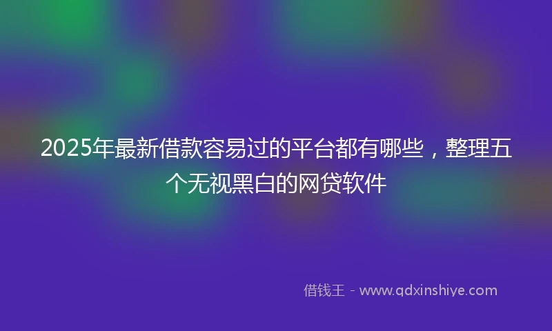 2025年最新借款容易过的平台都有哪些，整理五个无视黑白的网贷软件