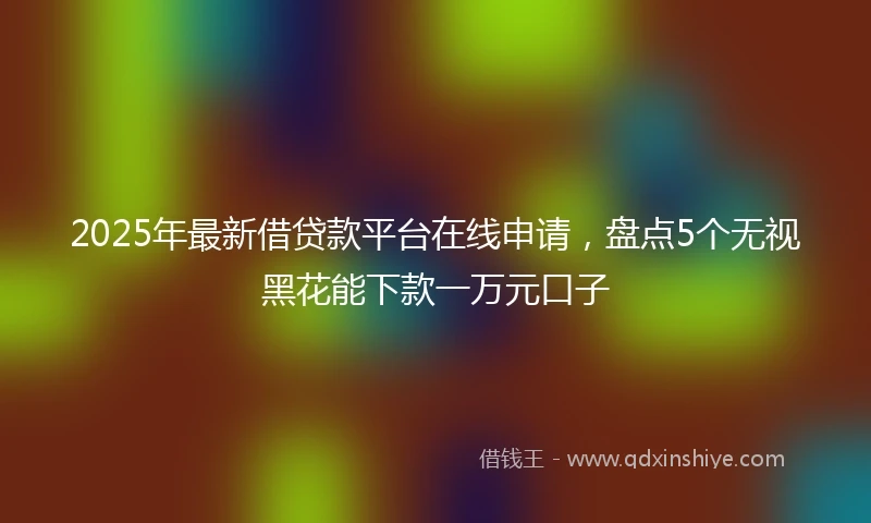 2025年最新借贷款平台在线申请，盘点5个无视黑花能下款一万元口子