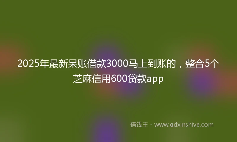 2025年最新呆账借款3000马上到账的，整合5个芝麻信用600贷款app