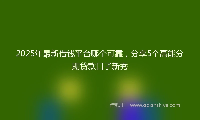 2025年最新借钱平台哪个可靠，分享5个高能分期贷款口子新秀