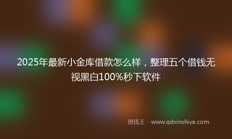 2025年最新小金库借款怎么样，整理五个借钱无视黑白100%秒下软件