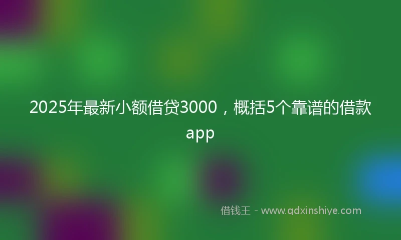 2025年最新小额借贷3000，概括5个靠谱的借款app