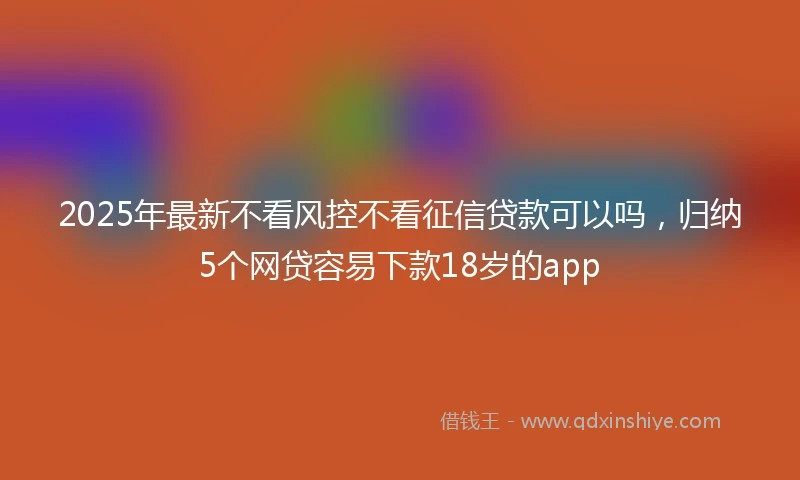 2025年最新不看风控不看征信贷款可以吗，归纳5个网贷容易下款18岁的app