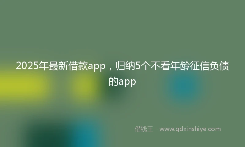 2025年最新借款app，归纳5个不看年龄征信负债的app