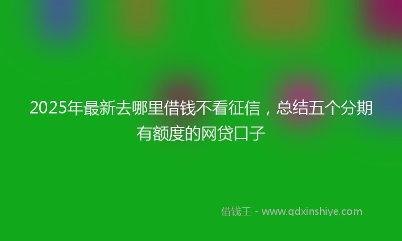 2025年最新去哪里借钱不看征信，总结五个分期有额度的网贷口子