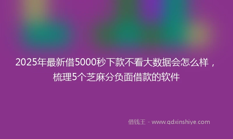 2025年最新借5000秒下款不看大数据会怎么样，梳理5个芝麻分负面借款的软件
