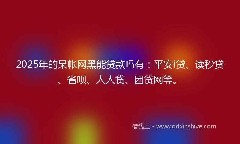 2025年的呆帐网黑能贷款吗有：平安i贷、读秒贷、省呗、人人贷、团贷网等。