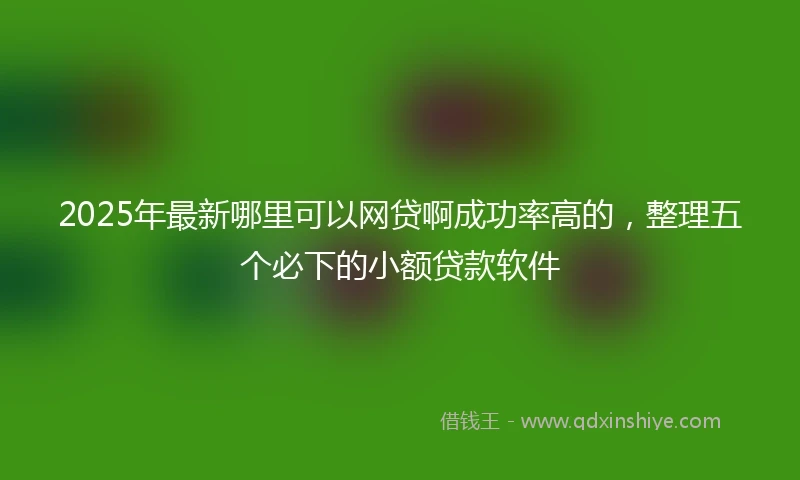 2025年最新哪里可以网贷啊成功率高的，整理五个必下的小额贷款软件