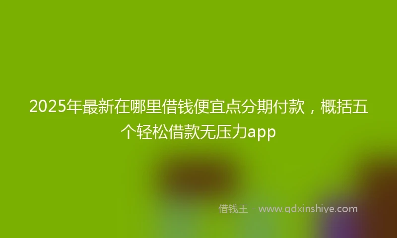 2025年最新在哪里借钱便宜点分期付款，概括五个轻松借款无压力app