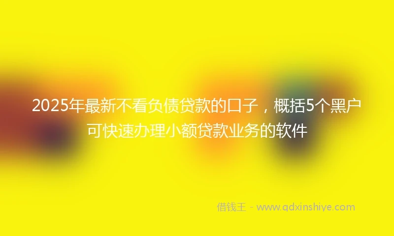 2025年最新不看负债贷款的口子，概括5个黑户可快速办理小额贷款业务的软件