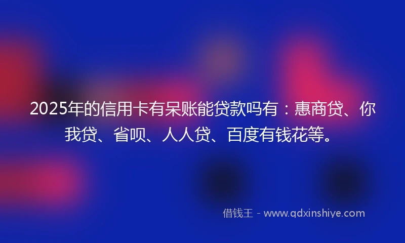 2025年的信用卡有呆账能贷款吗有：惠商贷、你我贷、省呗、人人贷、百度有钱花等。