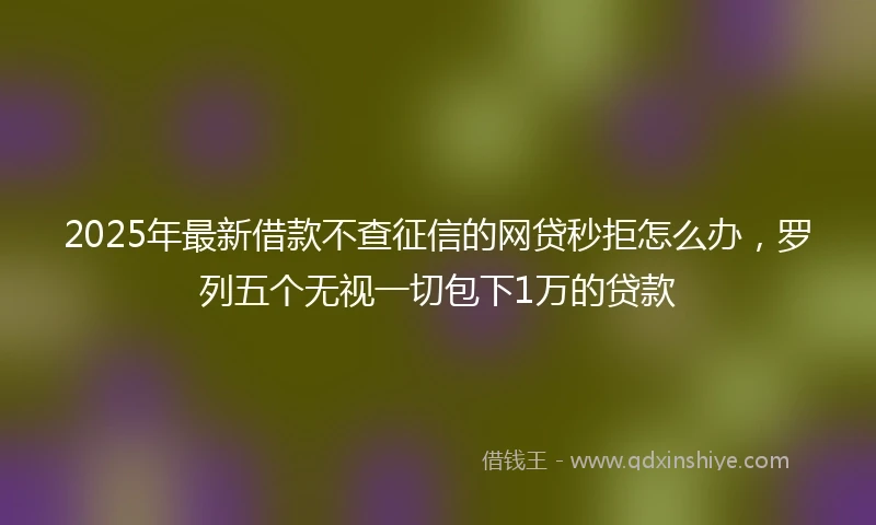 2025年最新借款不查征信的网贷秒拒怎么办，罗列五个无视一切包下1万的贷款