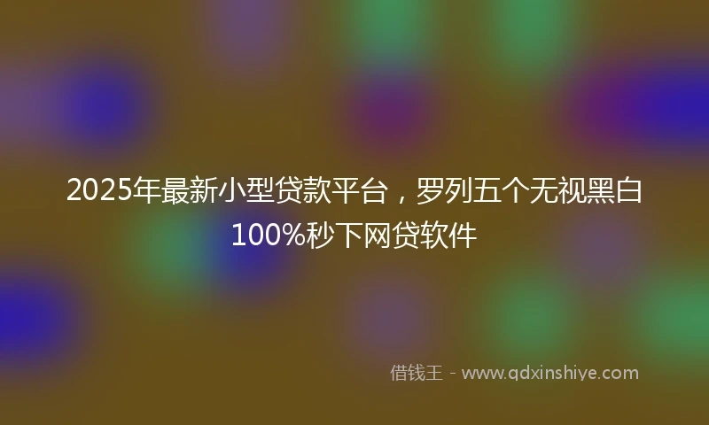 2025年最新小型贷款平台，罗列五个无视黑白100%秒下网贷软件