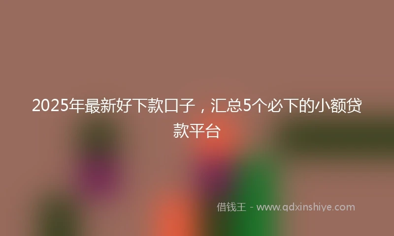 2025年最新好下款口子，汇总5个必下的小额贷款平台